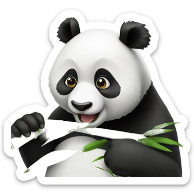 Panda eating bamboo sticker