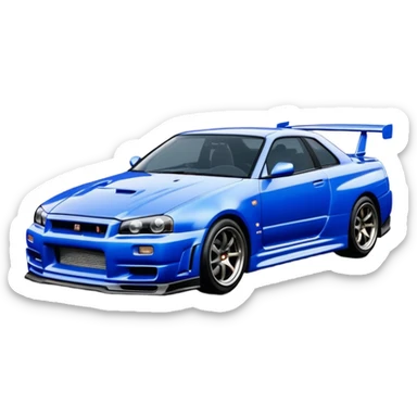 car Nissan Skyline GT-R R34 1999 like in the movie Fast and Furious, the design of the car should be the same as in the movie  sticker