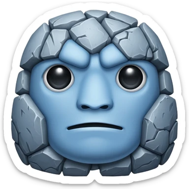 Un golem de pierre avec quelques cristaux sticker