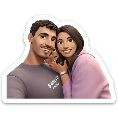 smiling couple outdoors together sticker