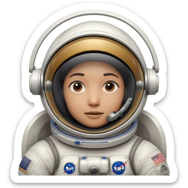 Cinematic Realistic mystery Astronaut visor down hiding face– A highly detailed depiction of an astronaut in a state-of-the-art space suit, floating weightlessly in the vast expanse of space. The reflective visor hides the face so we do not see the astronauts face, while intricate suit details and soft lighting create an immersive sense of realism. sticker