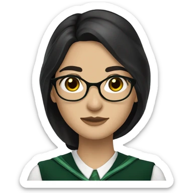 slytherin-student-girl-long dark hair-dark brown eyes sticker