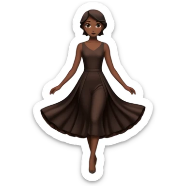 silhouette of a person in a graceful stance sticker