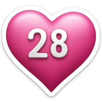 Heart with a numer 28 in the middle sticker