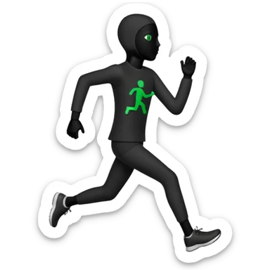 corriendo muñeco negro ampelmanchen pero sin  el verde y sin rostro sticker