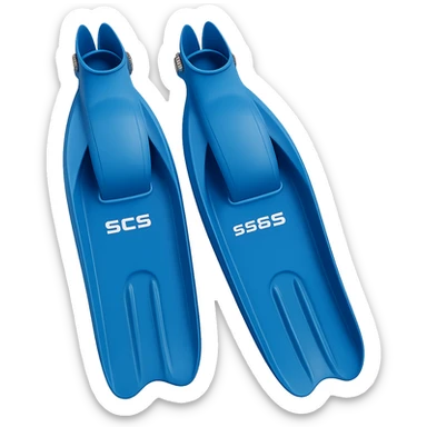 Make the diving flippers blue, keep the original style, no background. sticker