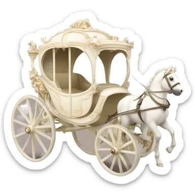 Rococo carriage pale ivory sticker