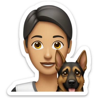 woman with german shepherd sticker