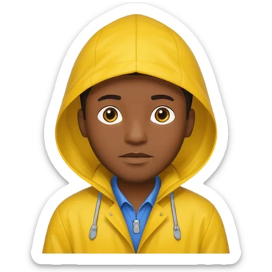Raincoat Pedestrian black man sticker