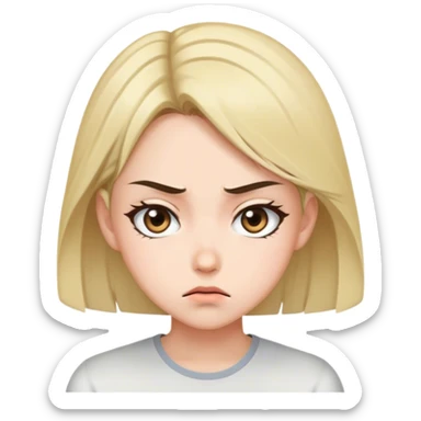 Anime annoyed face  sticker