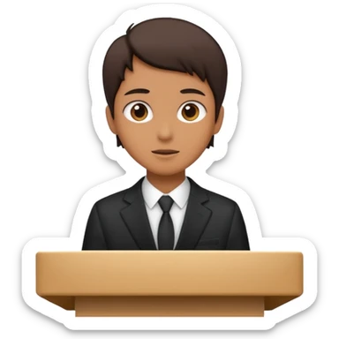 person silhouette speaking from a podium sticker