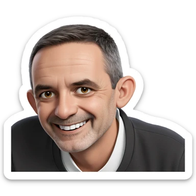 smiling boy in meme shirt sticker