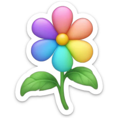Pastel-Rainbow flower sticker