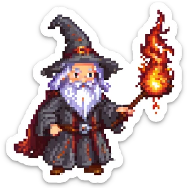 A D&D wizard casting a fireball from a staff with the text "иди нахуй" sticker