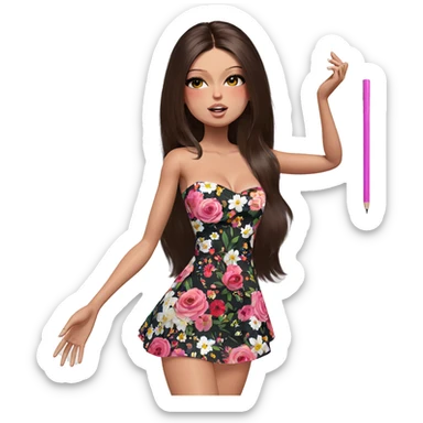 floral beauty in a dress sticker