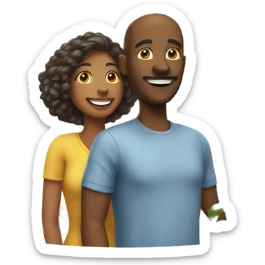 Man and woman enjoying sunny day sticker