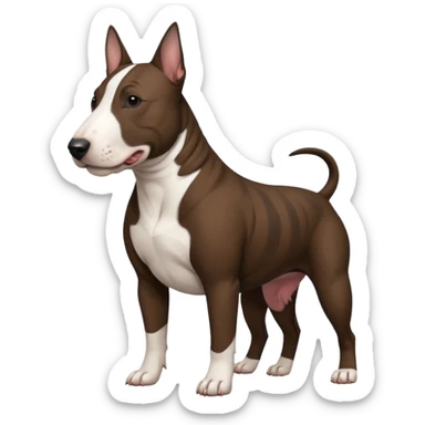 brindle english bull terrier dark brown sticker