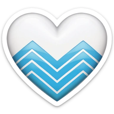 white heart with a chevron pattern sticker