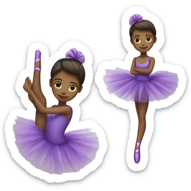 Purple tutu girl ballerina sticker