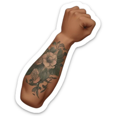 flexing arm with tattoos sticker