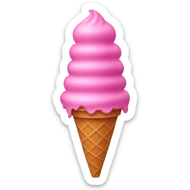 Pink ice cream cone  sticker