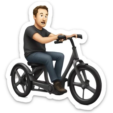 Musk pushing break pedal sticker