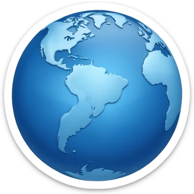 Minimalistic blue globe  sticker