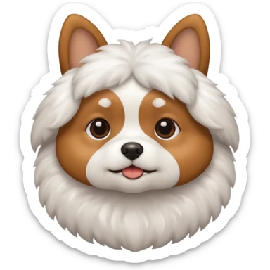 small dog at cloudy sticker