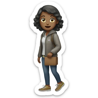 Girl portaging sticker