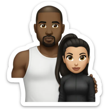kim kardashian holding midget kanye sticker