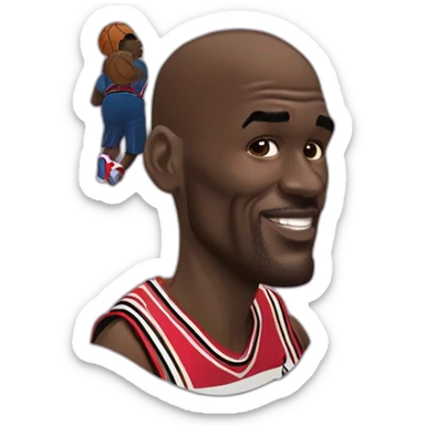Michael Jordan dunkant sur la tête de Shaquille O'Neal sticker