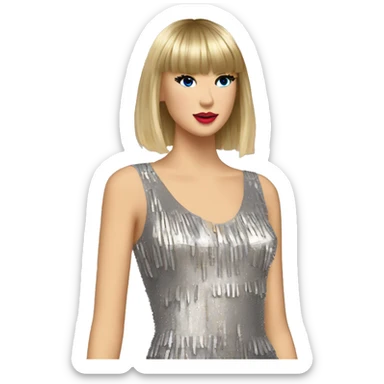 taylor swift short sparkly fringe dress  sticker