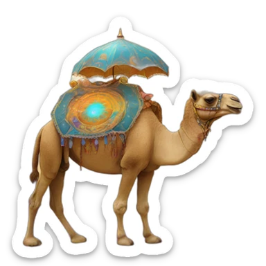 astral cosmic camel psychedelic sticker