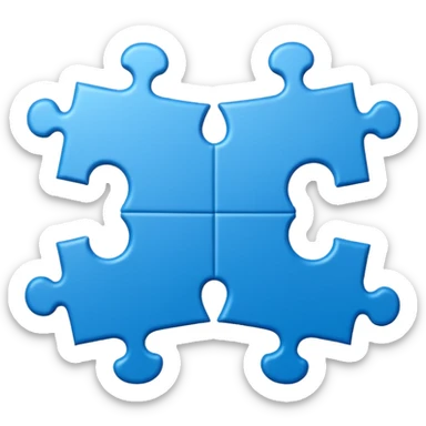 two puzzle pieces slightly separated sticker