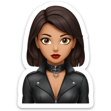 Tan skin dark hair Dominatrix  sticker
