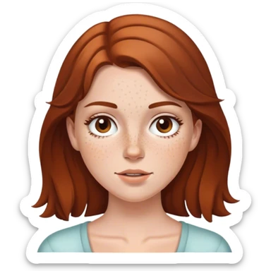 A white girl with brown hair and freckles  sticker