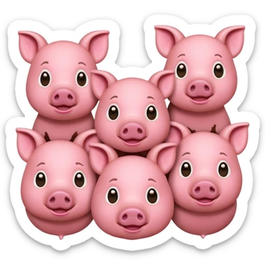 six pigs sticker