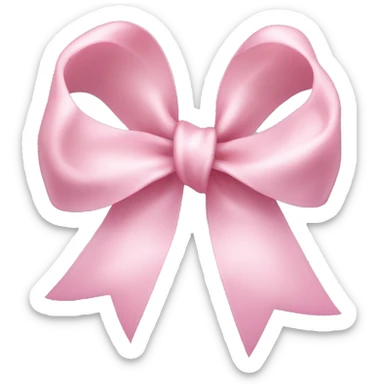 light pink ribbon bow sticker