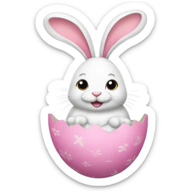easter egg with a bunny all in Easter theme sticker