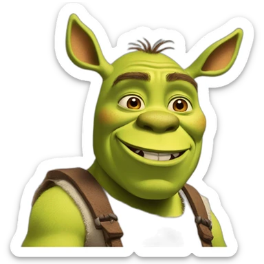 shrek con cara de burro y burro con cara de shrek sticker