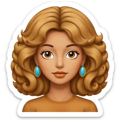 70s 80s single women with hair style  sticker