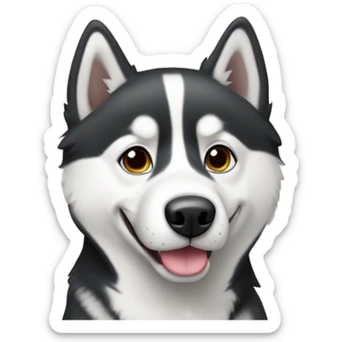 Siberian husky black and white  sticker