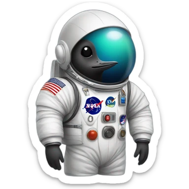 a minnesota bird loon with an astronaut uniform sticker