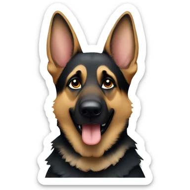 A German shepherd flipping the bird  sticker