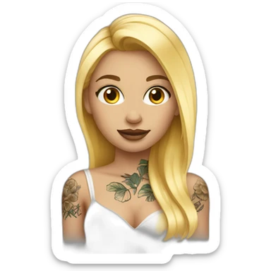 femme blonde avec tatouages sticker