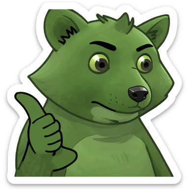 A raccoon point a gym at its head sticker