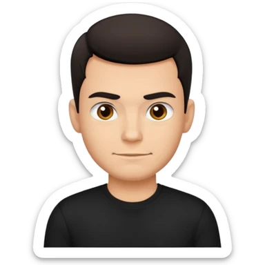 An arrogant guy in a black t-shirt  sticker