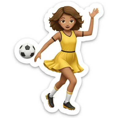 Soccer Player dance in yellow dress sticker