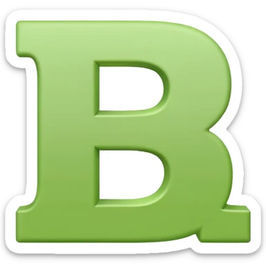 Letter simple b white in light green background  sticker