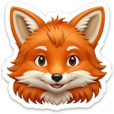 cute face of a fox, very very simple like the lion emoji sticker